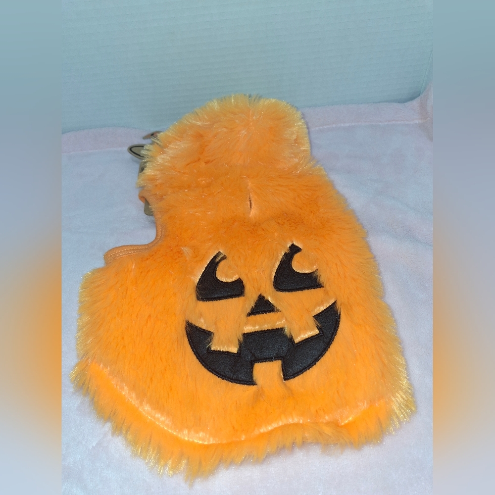 Orange Fuzzy Dog Costume with Black Face Design